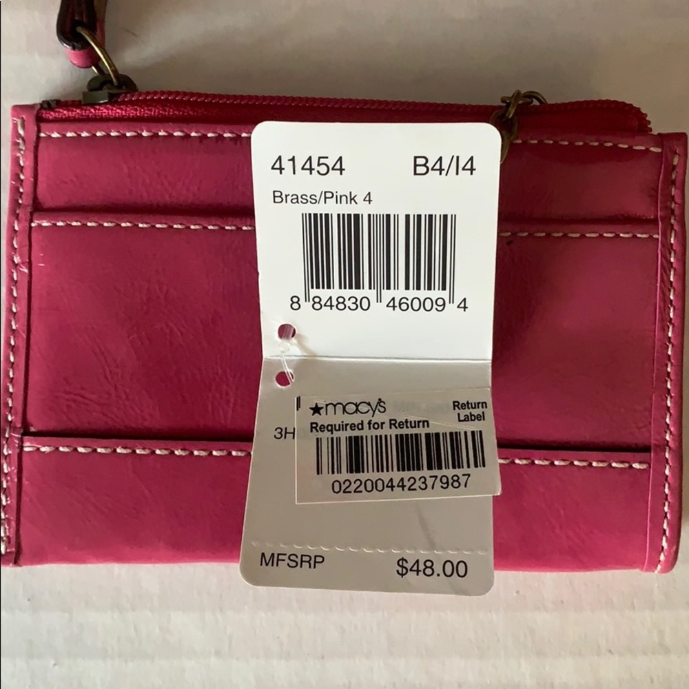 Coach mini skinny pink coin/ID case with key ring